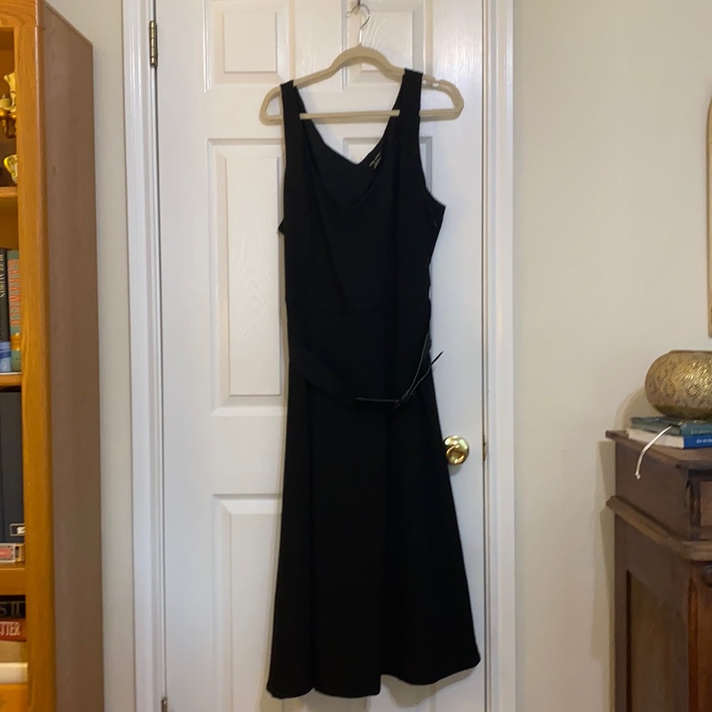 Size 24 Empire waist black dress with chic belt